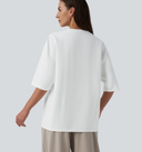 Basic Round Neck Cap Sleeve Ruched Curved Hem Yoga Sports Top — photo 1