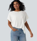 Round Neck Batwing Sleeve Relaxed Casual T-Shirt — photo 1
