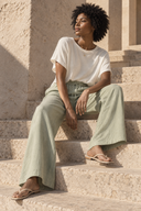 sage linen trousers