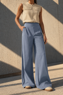 blue trousers zip top