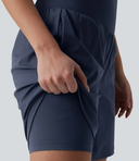 Airy Super High Waisted Tummy Control 2-in-1 Cool Touch Yoga Shorts with Pockets — photo 3