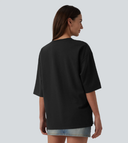 Basic Round Neck Cap Sleeve Ruched Curved Hem Yoga Sports Top — photo 4