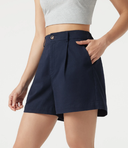High Waisted Work Chino Cotton Shorts with Pockets — photo 3