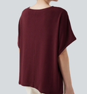 Round Neck Batwing Sleeve Relaxed Casual T-Shirt — photo 4