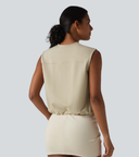 Round Neck Zip Fly Relaxed Work Tank Top — photo 2