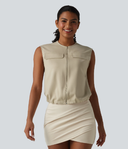 Round Neck Zip Fly Relaxed Work Tank Top — photo 3