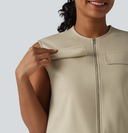 Round Neck Zip Fly Relaxed Work Tank Top — photo 4